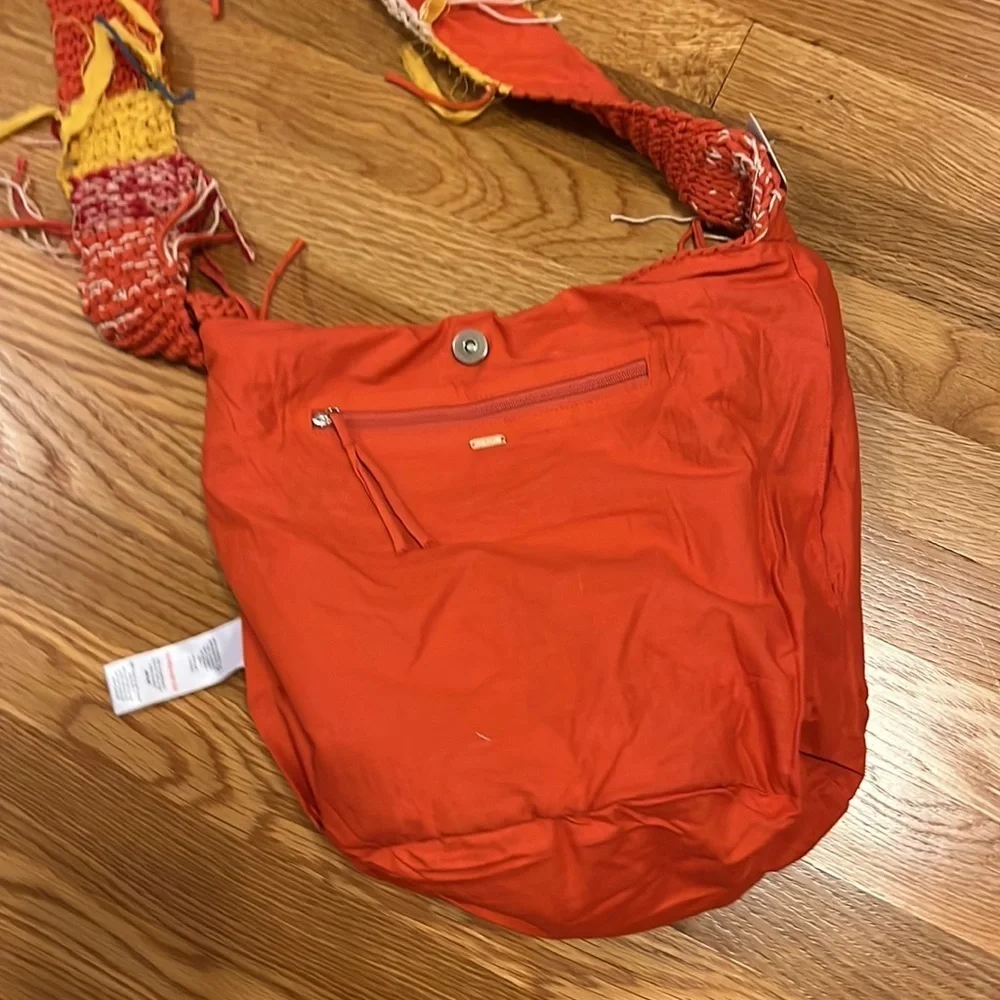 NWT Free People Northbound Hobo Bag Cotton Crochet Multicolor Shoulder Bag Tote